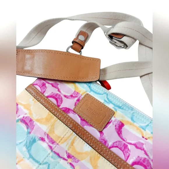 Coach Hampton Stripe Swingpack Crossbody Bag - Picture 14 of 16